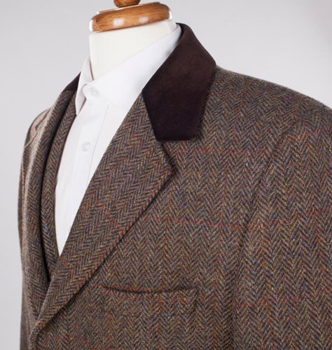 Harris Tweed Overjas, Chelsea Overcoat - Brown - Afbeelding 4