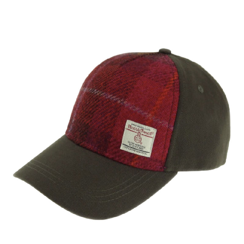 Baseball_Cap_with_Harris_Tweed_in_Deep_Pink_Tartan Baseball_Cap_with_Harris_Tweed_in_Deep_Pink_Tartan