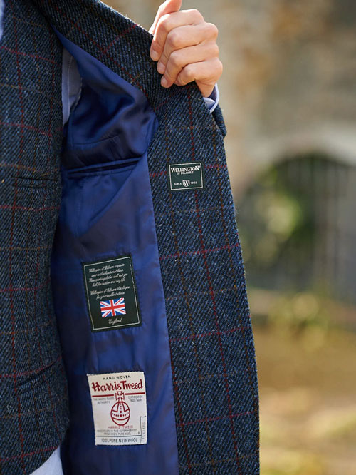 Harris Tweed Dames Jasje Carola In Scottish Blue - Afbeelding 4