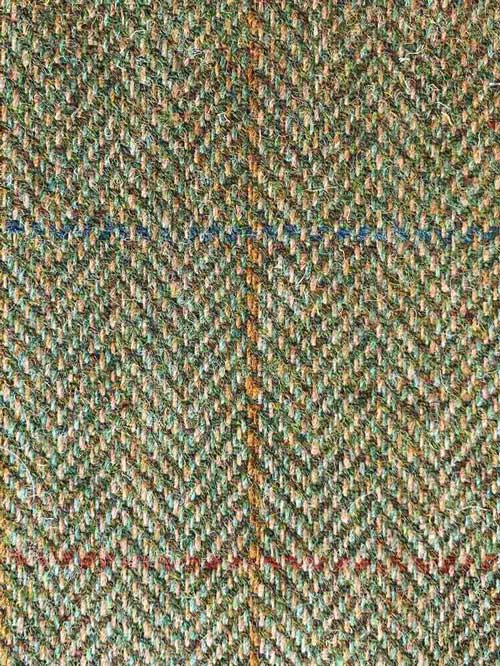 Harris Tweed Vestje Wales Met Revers In Light Green - Afbeelding 3