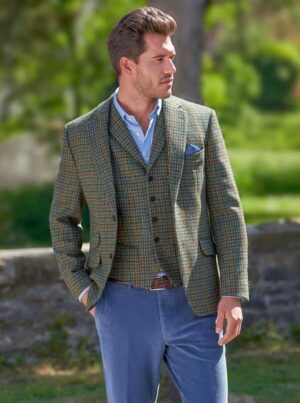 Harris Tweed Jacket London In Green Castle