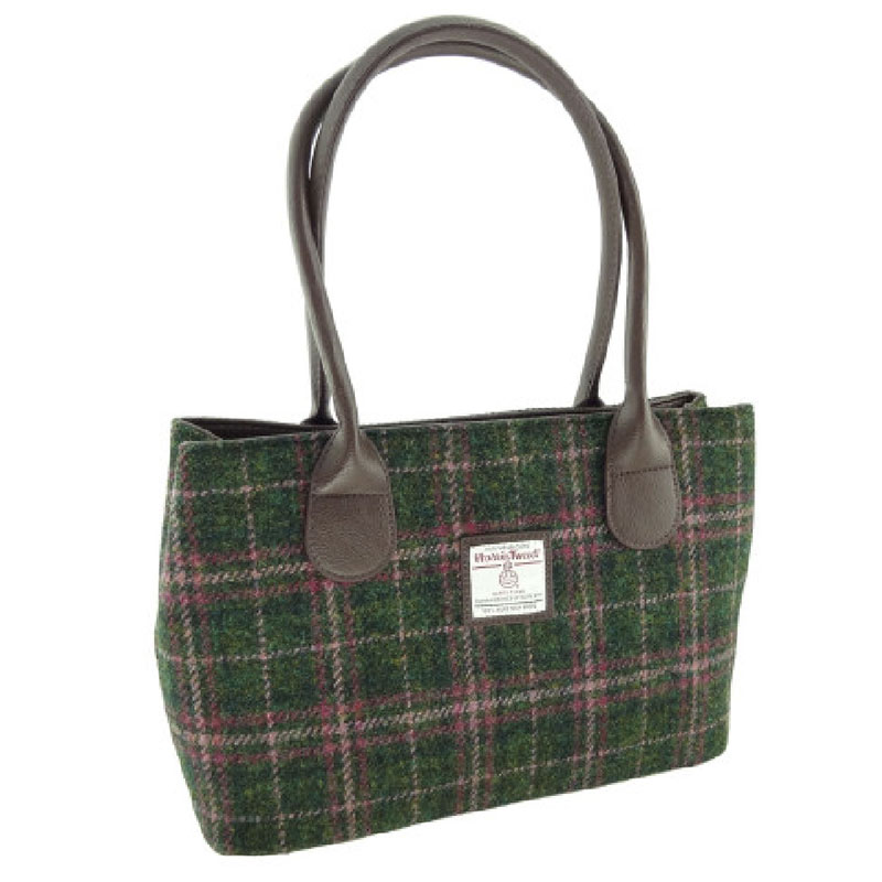 Harris_Tweed__Cassley__Classic_Handbag_in_Dark_Green_and_Plum_Check Harris_Tweed__Cassley__Classic_Handbag_in_Dark_Green_and_Plum_Check