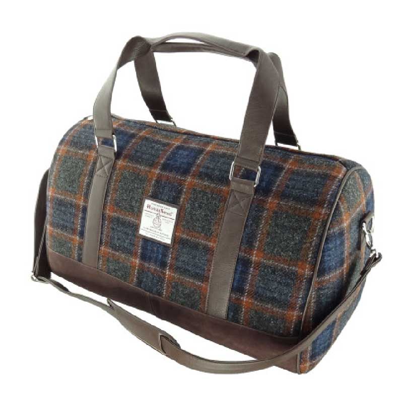 Harris_Tweed__Clyde__Weekend_Bag_in_Grey_with_Rust_Overcheck Harris_Tweed__Clyde__Weekend_Bag_in_Grey_with_Rust_Overcheck
