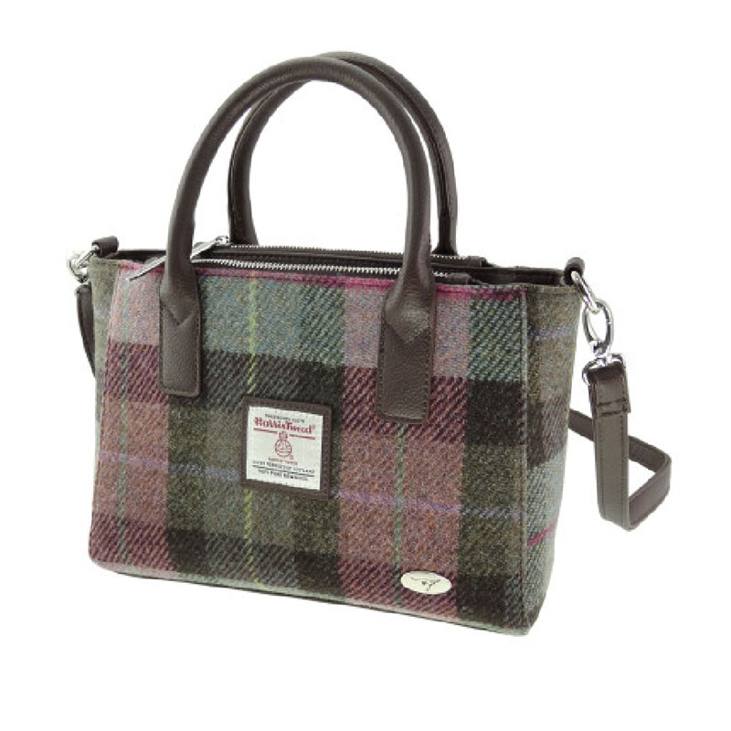 Harris_Tweed__Brora__Small_Tote_in_Muted_Green___Purple_Tartan Harris_Tweed__Brora__Small_Tote_in_Muted_Green___Purple_Tartan