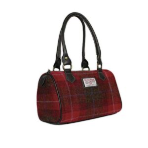 Harris Tweed Islay Barrel Bag Red Check