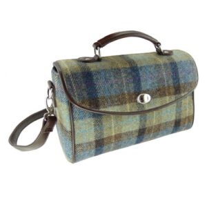 Harris Tweed Classic Handbag in Beige Blue Check