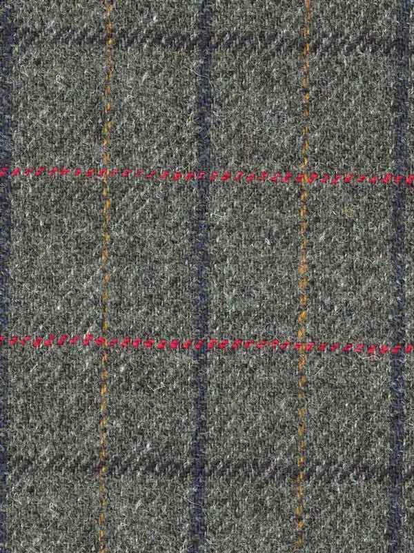 Harris Tweed Vestje Wales Met Revers In Anthra Check - Afbeelding 3