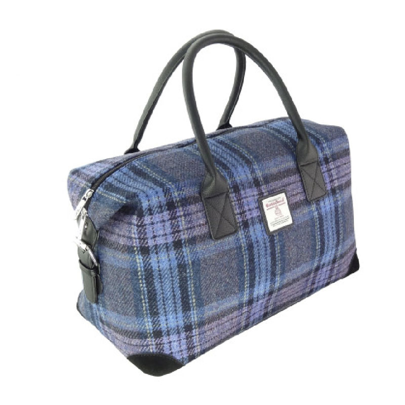 Harris_Tweed__Esk__Overnight_Bag_in_Blue___Purple_Stewart_Tartan Harris_Tweed__Esk__Overnight_Bag_in_Blue___Purple_Stewart_Tartan