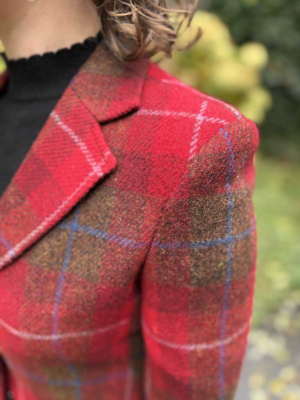 Harris Tweed Dames Jas Claire Red Check - Afbeelding 4