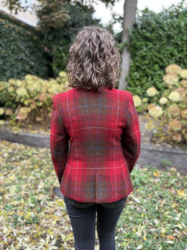 Harris Tweed Dames Jas Claire Red Check - Afbeelding 3