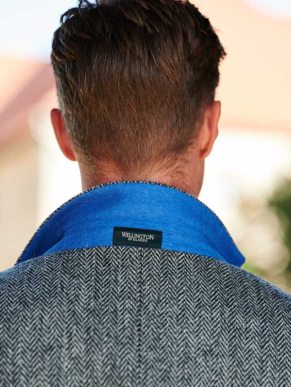 Harris Tweed Overjas Barney In Black Herringbone - Afbeelding 3