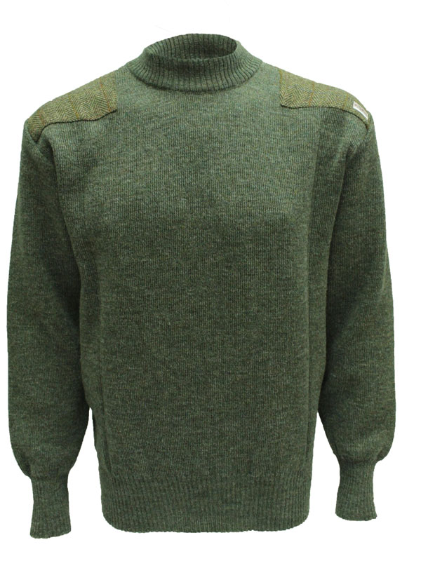 Crew_neck_sweater_with_Harris_Tweed_patches_Derby_Tweed Crew_neck_sweater_with_Harris_Tweed_patches_Derby_Tweed