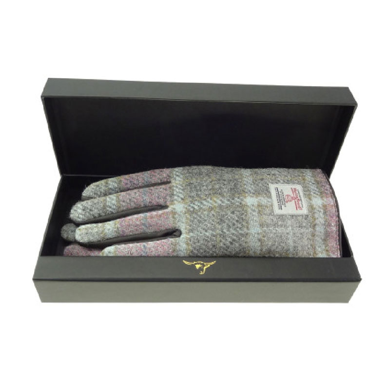 Ladies_Brown_Leather___Harris_Tweed_Gloves_Boxed_in_Soft_Pink_Buchanan Ladies_Brown_Leather___Harris_Tweed_Gloves_Boxed_in_Soft_Pink_Buchanan