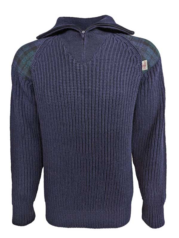 Zip_sweater_with_Harris_Tweed_patches_Navy Zip_sweater_with_Harris_Tweed_patches_Navy
