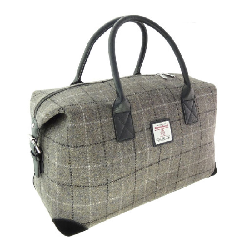 Harris_Tweed__Esk__Overnight_Bag_in_Mink_with_Black_Overcheck Harris_Tweed__Esk__Overnight_Bag_in_Mink_with_Black_Overcheck