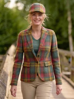 Harris tweed Dames Jasje Ami In Colorful Tartan
