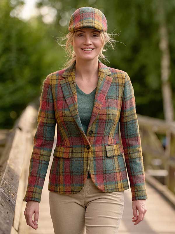 Harris tweed Dames Jasje Ami In Colorful Tartan
