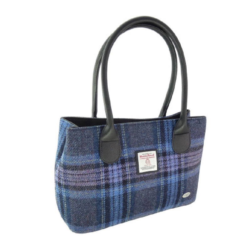 Harris_Tweed__Cassley__Classic_Handbag_in_Blue_and_Purple_Steward_Tartan Harris_Tweed__Cassley__Classic_Handbag_in_Blue_and_Purple_Steward_Tartan