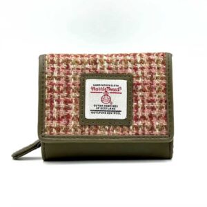 Harris Tweed Trifold Purse In Maple