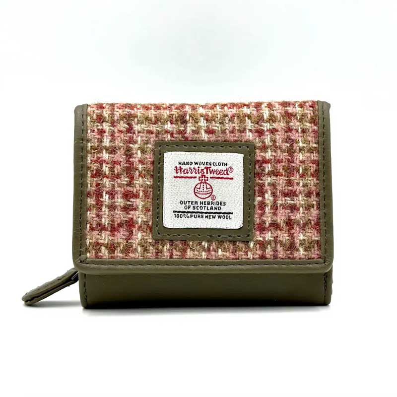 Harris Tweed Trifold Purse In Maple