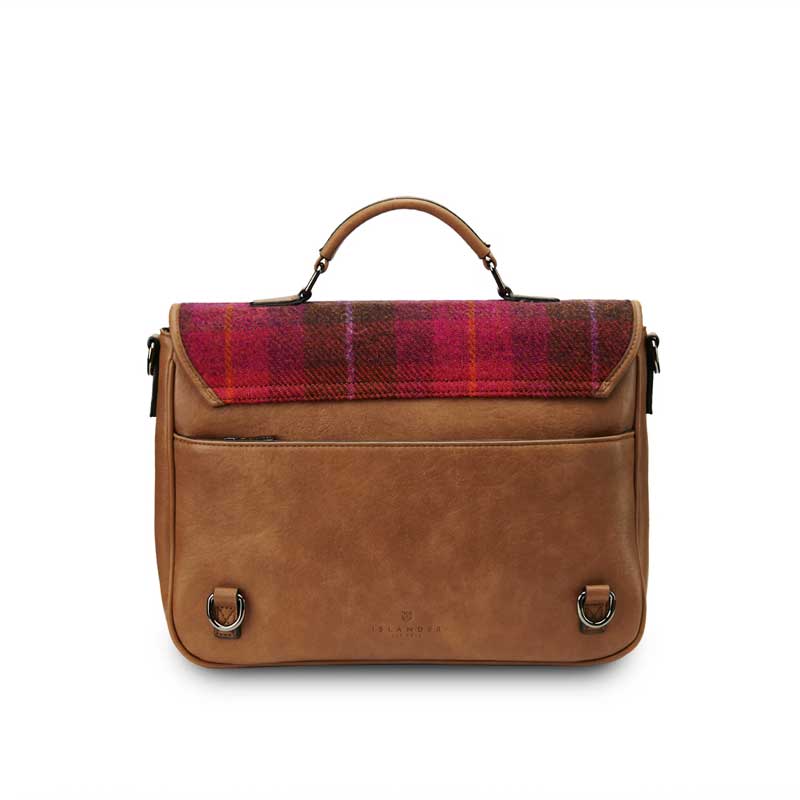 Harris Tweed The Laptop Satchel, Fuchsia Tartan - Afbeelding 2