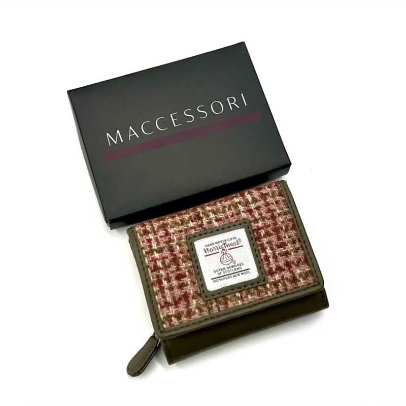 Harris Tweed Trifold Purse In Maple - Afbeelding 7