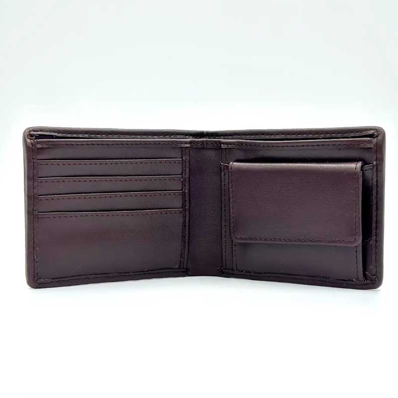 Harris Tweed Bifold Coin Wallet In Blue/Brown Check - Afbeelding 2