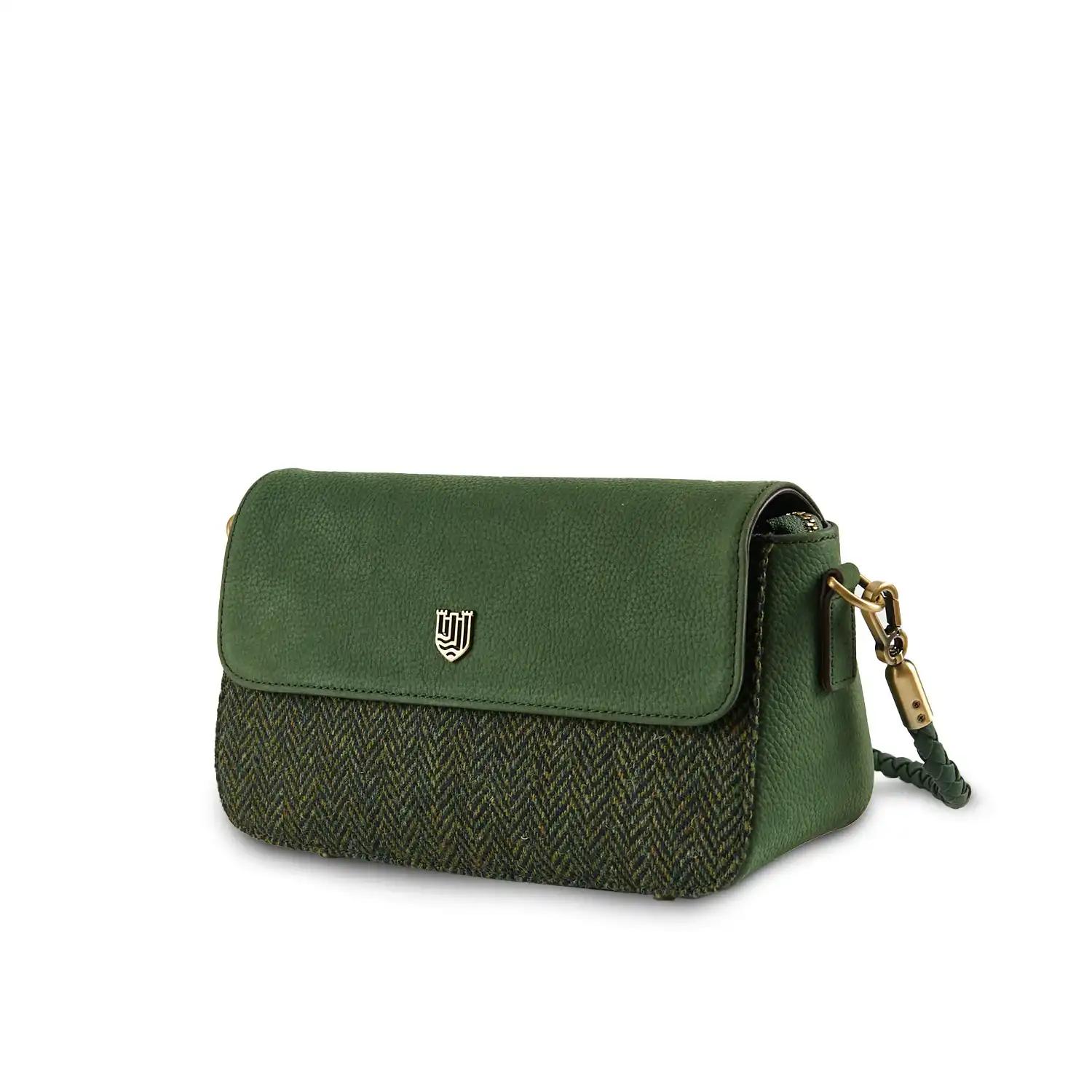 Harris Tweed Clutch, The Caithness, Islander, Dark Green Herringbone - Afbeelding 2