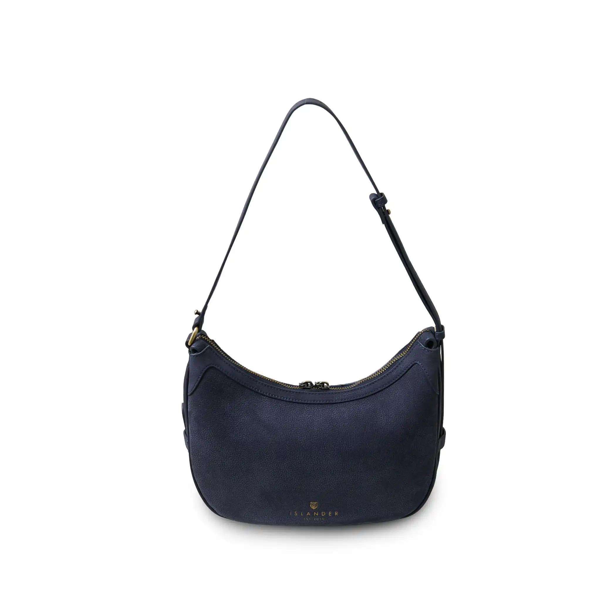 Harris Tweed Shoulder Bag, The Ellon, Islander,Navy Over-Check - Afbeelding 2