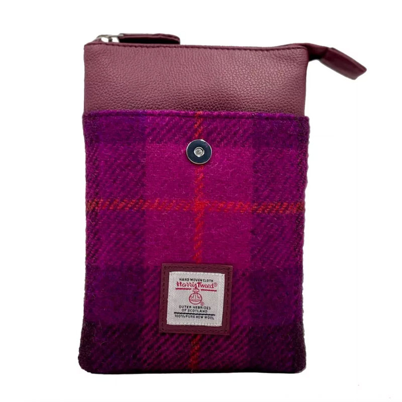 Harris Tweed Mini Crossbody Bag in Purple Check - Afbeelding 2