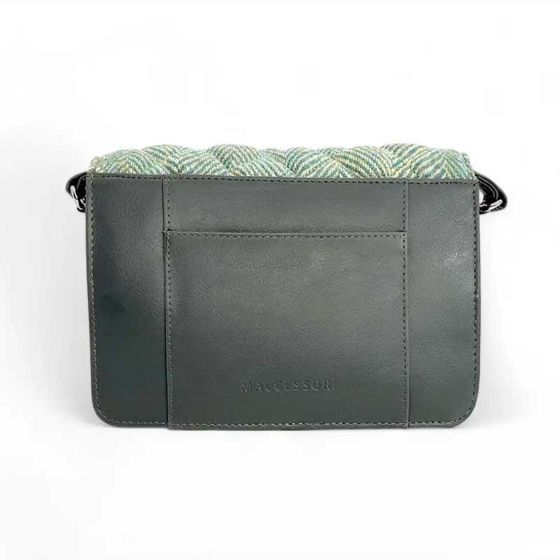 Harris Tweed Quilt Shoulder Bag In Turquoise Herringbone - Afbeelding 5