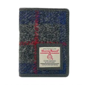 Harris Tweed Card Holder In Blue Check