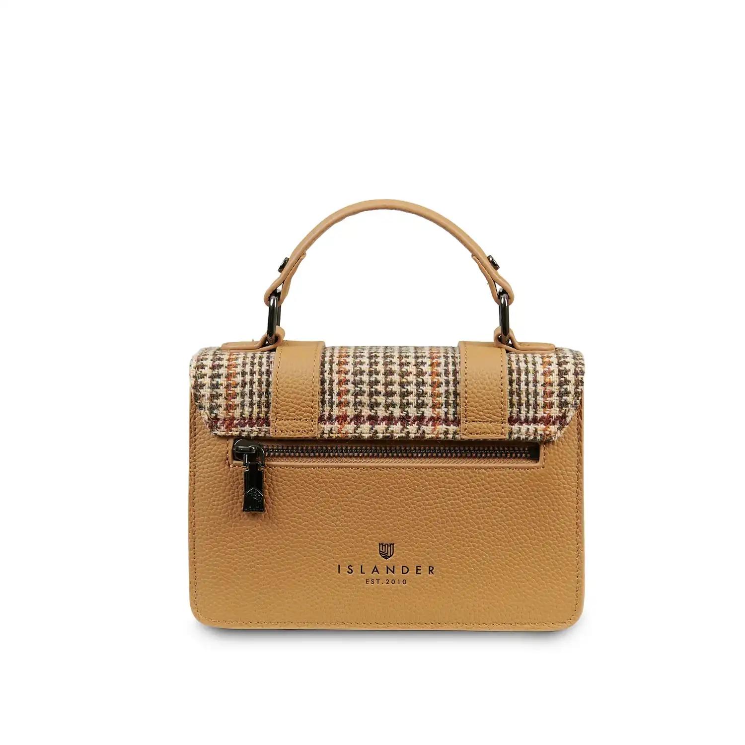 Harris Tweed Clutch, The Leather Mini Satchel, Islander, Beige Dogtooth - Afbeelding 3