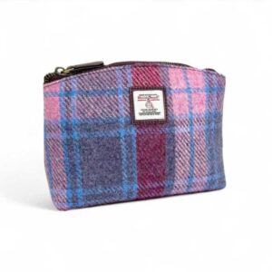 Harris Tweed Cosmetic Bag In Pastel Pink
