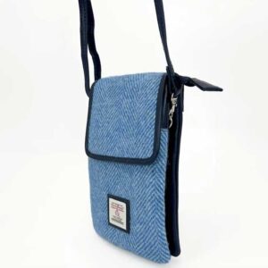 Harris Tweed Mini Crossbody Bag in Sky Blue