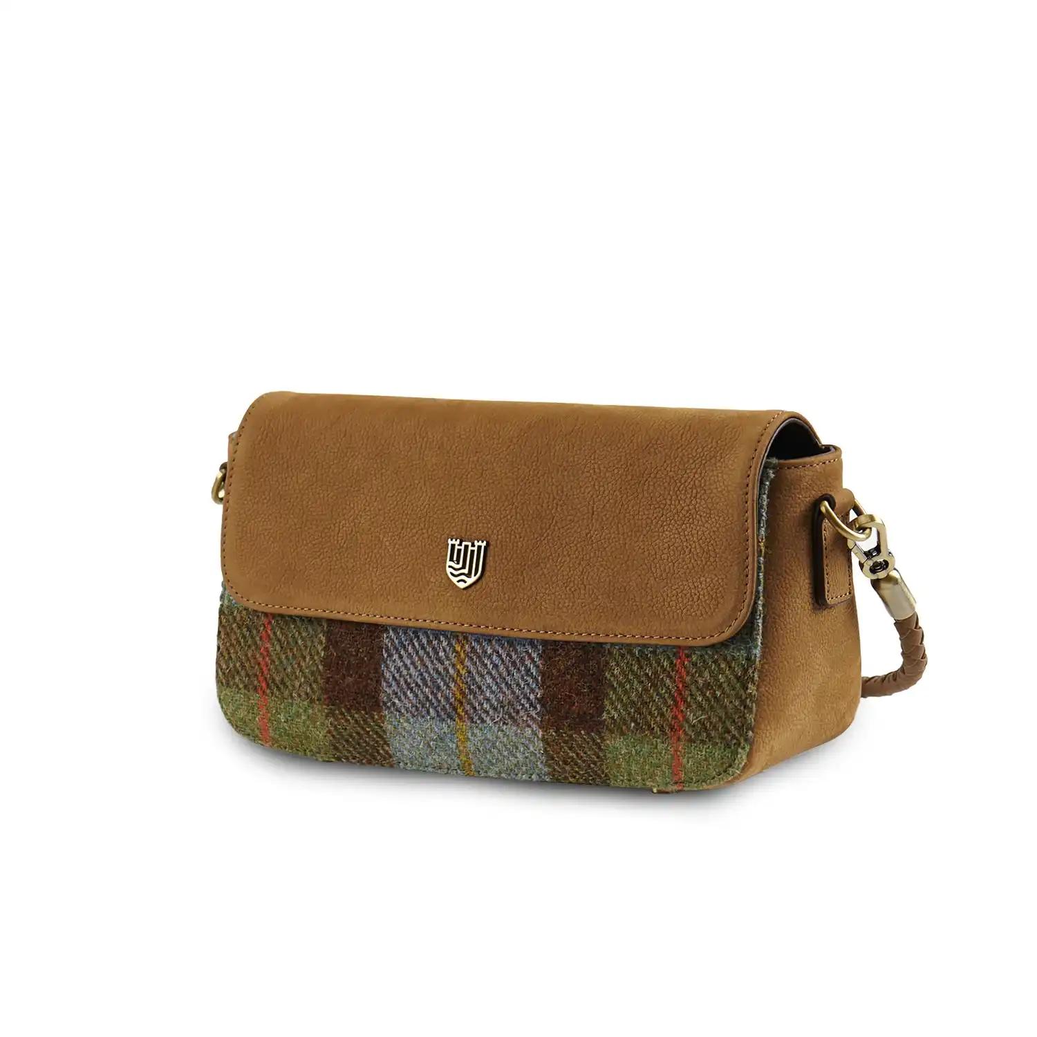 Harris Tweed Clutch, The Caithness, Islander, Chestnut-Blue Tartan - Afbeelding 2