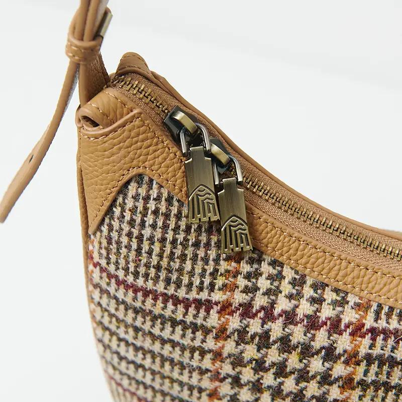 Harris Tweed Shoulder Bag, The Ellon, Islander, Beige Dogtooth - Afbeelding 2