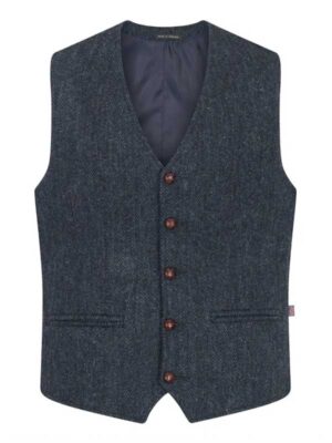 Harris Tweed Dalston Waistcoat Midnight Blue