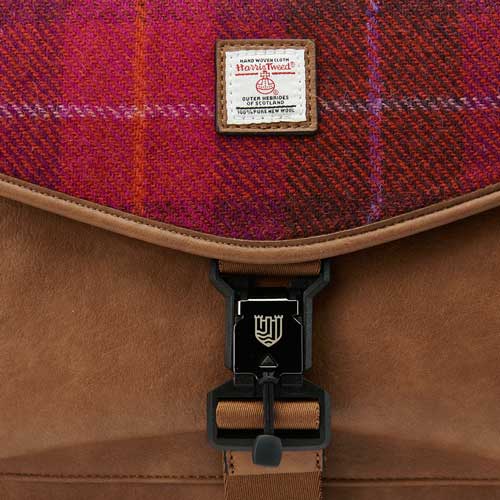 Harris Tweed The Laptop Satchel, Fuchsia Tartan - Afbeelding 6