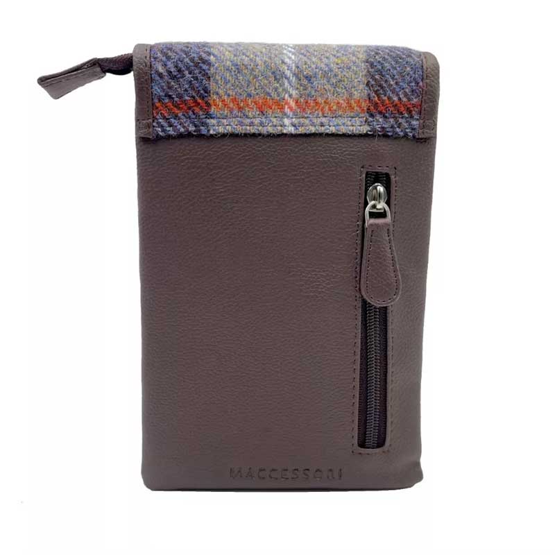 Harris Tweed Mini Crossbody Bag in Blue/Brown Check - Afbeelding 3