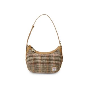 Harris Tweed Shoulder Bag, The Ellon, Islander, Beige Dogtooth