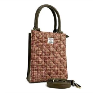 Harris Tweed Quilt Mini Tote Bag In Maple