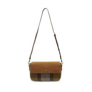 Harris Tweed Clutch, The Caithness, Islander, Chestnut-Blue Tartan