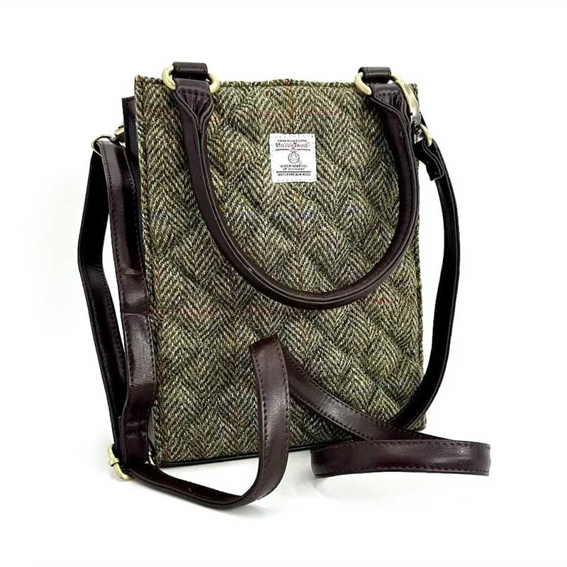 Harris Tweed Quilt Mini Tote Bag In Country Green - Afbeelding 6