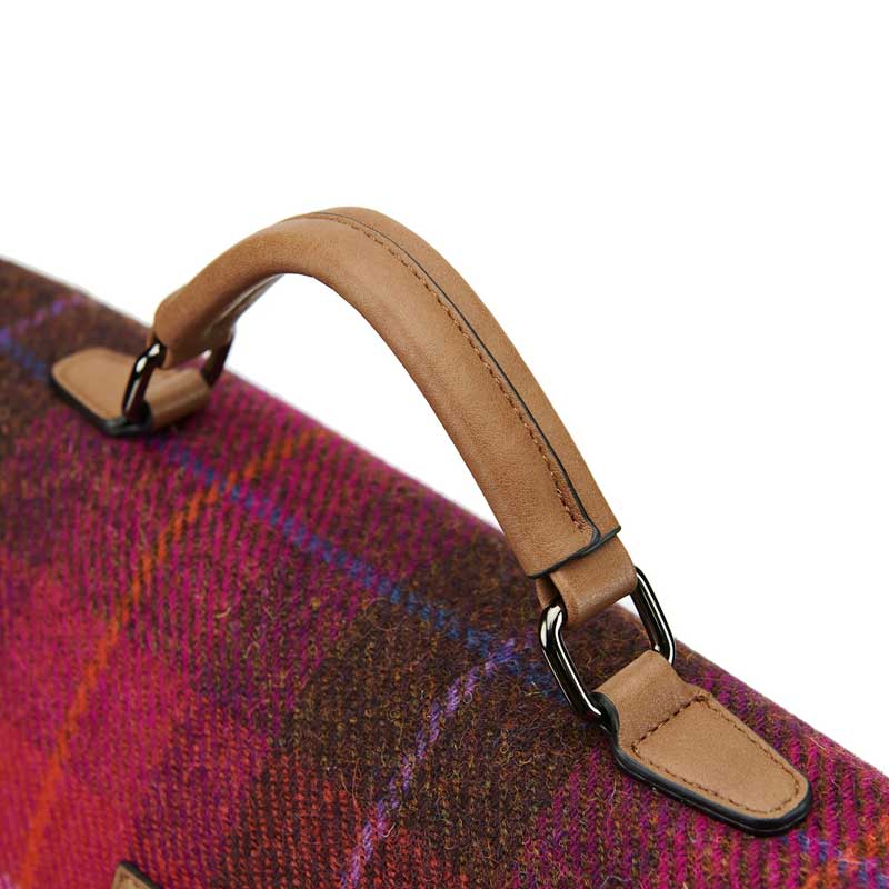 Harris Tweed The Laptop Satchel, Fuchsia Tartan - Afbeelding 5