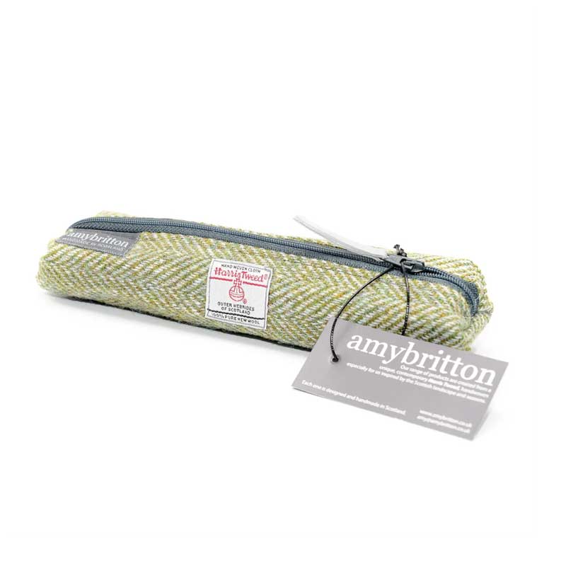Harris Tweed Landscape Slim Pencil Case Lichen Green