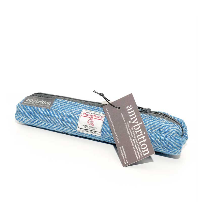 Harris Tweed Landscape Slim Pencil Case Kingfisher