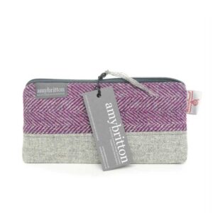 Harris Tweed Landscape Cosmetic Bag Heather Purple