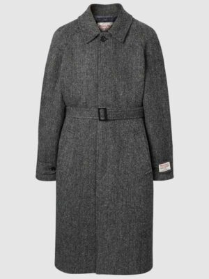 Harris Tweed Overjas Raglan, Charcoal