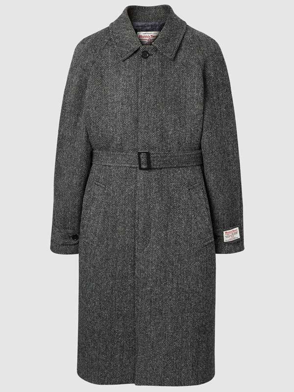 Harris Tweed Overjas Raglan, Charcoal